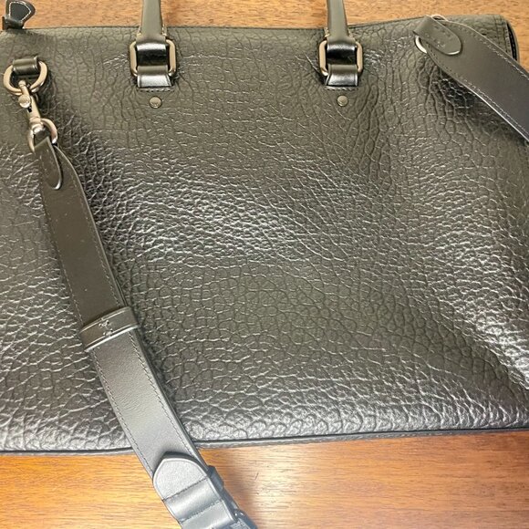 Coach Gotham Folio Business Bag Black Pebbled Leather NEW - Picture 8 of 12